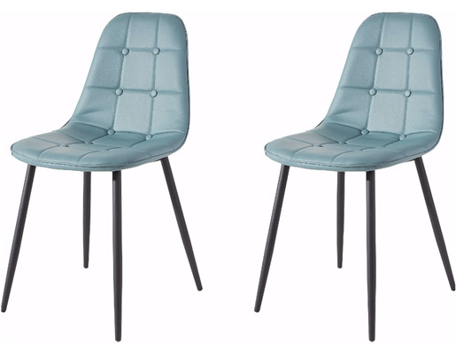 2er Set Stuhl LUCIA aus Kunstleder in blau