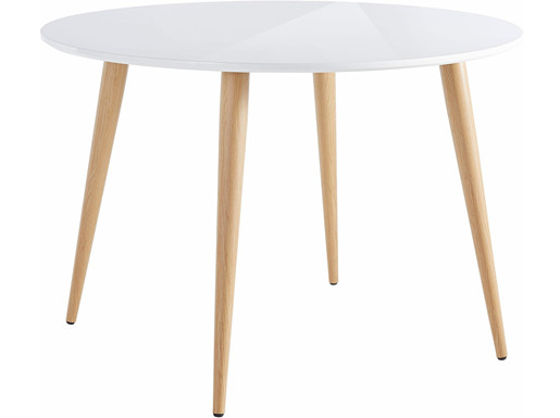 Runder Esstisch ASTARIA ø110 cm Metallbeinen in Holzoptik