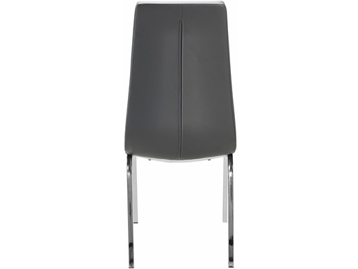 2er Set Stuhl LUNAR aus Kunstleder in grau