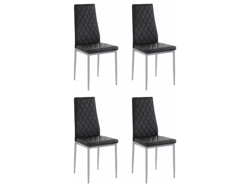 4er-Set Esszimmerstühle BARRON Kunstleder Bezug in schwarz