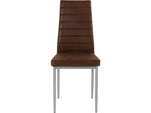 4er-Set Stühle KATIE mit Bezug in Buffalo-Design in braun
