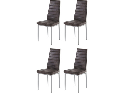 4er-Set Stühle KATIE mit Bezug in Buffalo-Design, anthrazit