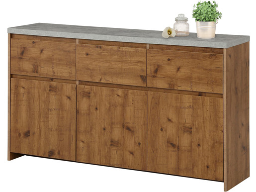 3-trg. Sideboard MALIBU mit Betonplatte, Breite 140 cm