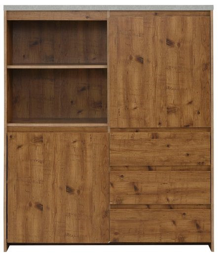 2-trg. Highboard MALIBU mit Betonplatte, Breite 125 cm