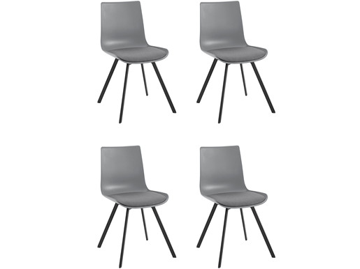 5-tlg. Essgruppe LUCY, 4 Stühle in grau, Tisch 140 cm