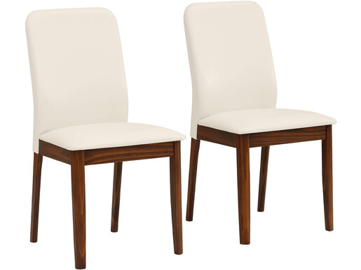 2er-Set Esszimmerstühle KATJA Kunstlederbezug in creme