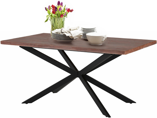 Esstisch AMINO mit Metallgestell, dunkelbraun, 160 cm