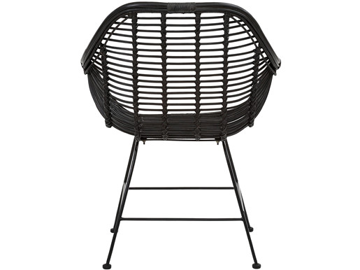 2er-Set Esszimmerstuhl KARIK aus Rattan/Metall in schwarz