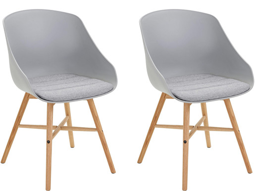 2er-Set Esszimmerstuhl KENNY im Skandinavischen Design, grau - Loft24.de