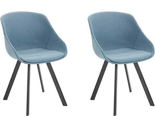 2er-Set Schalenstühle BOMI, Webstoff in jeans blau