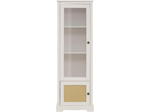 2-trg. Vitrine LIEBKE aus Kiefer massiv in weiß, 180 cm hoch