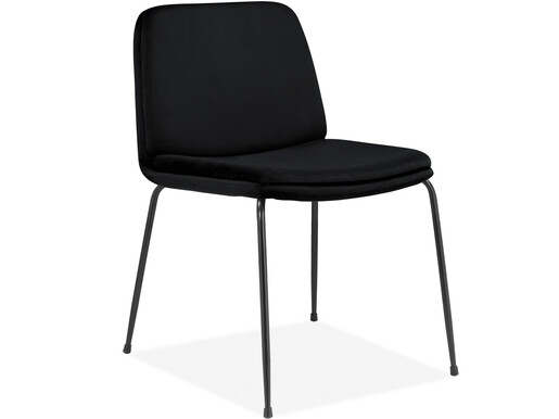2er-Set Esszimmerstühle HENRY Samtbezug, schwarz/schwarz