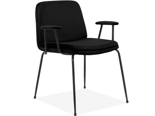 2er-Set Stühle HENRY mit Armlehne, Samtvelours schwarz