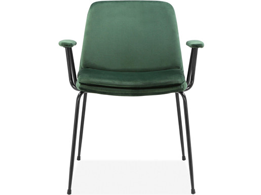 2er-Set Stühle HENRY mit Armlehne, Samtvelours in grün