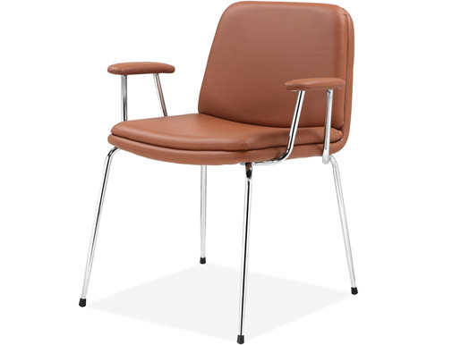 2er-Set Esszimmerstuhl HENRY mit Armlehne, Kunstleder cognac