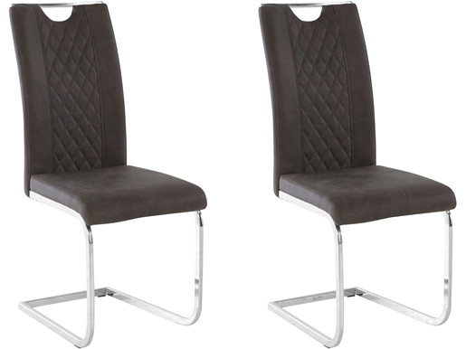 2er-Set Freischwinger CAMDEN in anthrazit, Sitzhöhe 46 cm