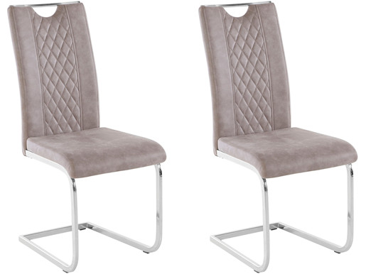 2er-Set Freischwinger CAMDEN in grau, Sitzhöhe 46 cm