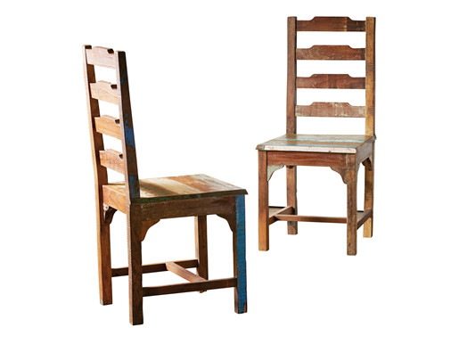 2er Set Indische Stühle BARBADOS aus Massivholz in schoko