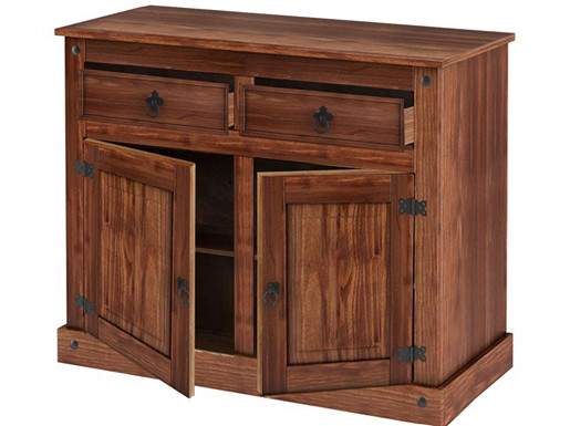 Sideboard MIGUEL mit 2 Türen in dunkel gebeizt geölt