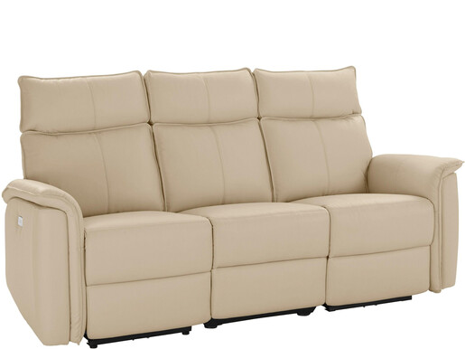 3-Sitzer Sofa ZANNY aus Leder in creme, Breite 197 cm