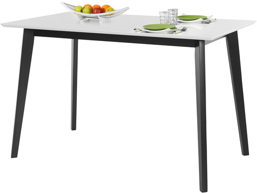 Esstisch CONAN 120 cm in weiß/schwarz, Kiefer und MDF
