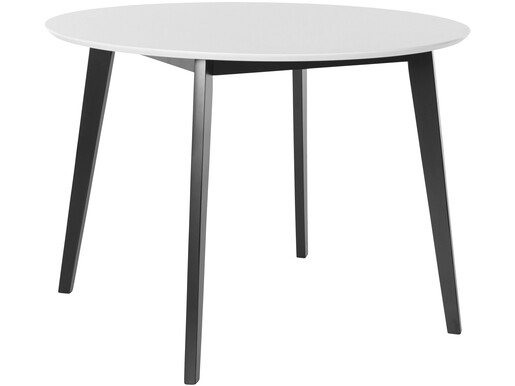 Esstisch CONAN rund 105 cm in schwarz/weiß, Kiefer und MDF