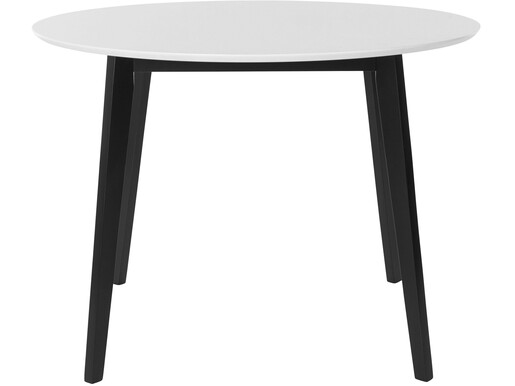 Esstisch CONAN rund 105 cm in schwarz/weiß, Kiefer und MDF