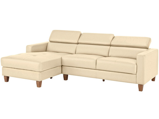 3-Sitzer Sofa LUCA aus Glattleder & PU in creme Links