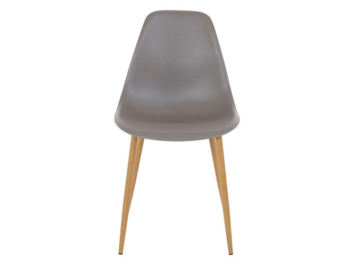 2er-Set Stuhl MIANA Kunststoffschale in grau Beine Metall
