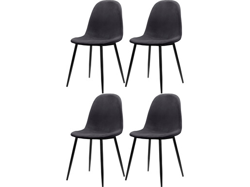 5-tlg. Essgruppe MAARIT Esstisch 160 cm, Marmor/anthrazit