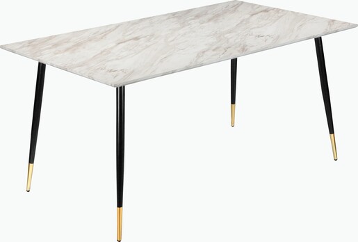 5-tlg. Essgruppe MAARIT Esstisch 160 cm, Marmor/anthrazit
