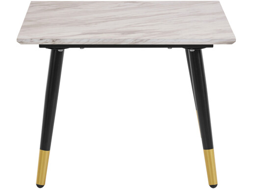 Beistelltisch Matcha, Tischplatte aus FSC®-zertifizierter MDF, Metallbeine, Breite 60 cm in schwarz/gold | Marmor