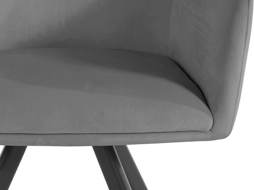 Armlehnstuhl Belissimo( 2 St), im 2er Set erhältlich, Metallbeine, 360° Drehfunktion, Sitzhöhe 47 cm in grau Samt