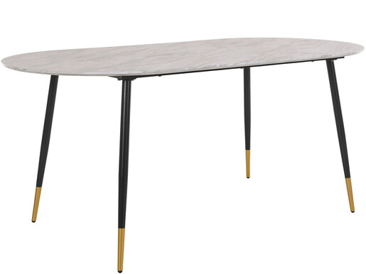 Esstisch Matcha, in Marmoroptik mit Metallgestell in schwarz/goldfarben | marmorfarben, Breite 180 cm