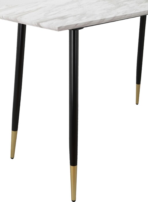Schreibtisch Matcha, Tischplatte aus MDF in Marmoroptik, Metallbeine, Breite 110 cm in schwarz/gold | marmorfarben hell