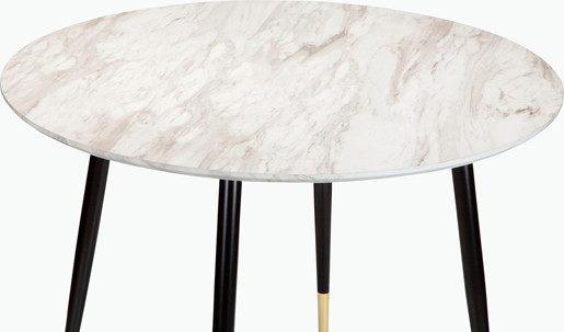 5-tlg. Essgruppe MAARIT, Esstisch Ø100 cm, Marmor/anthrazit