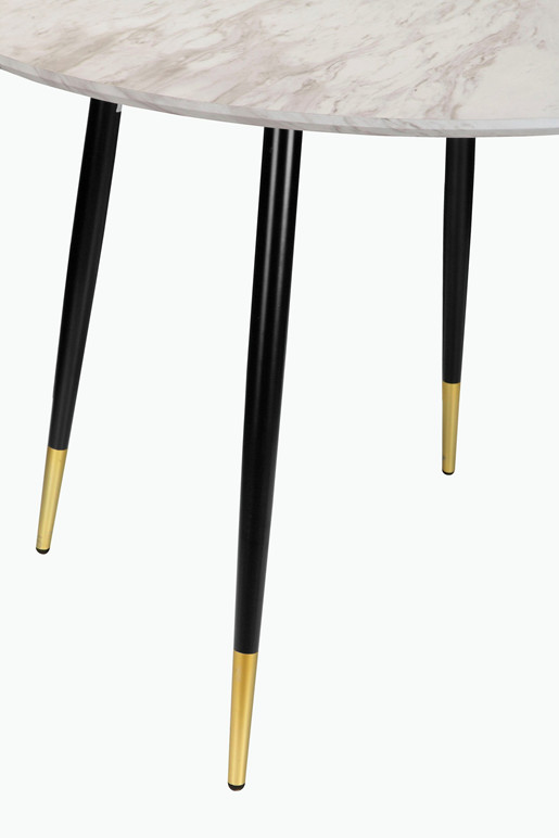 5-tlg. Essgruppe MAARIT, Esstisch Ø100 cm, Marmor/anthrazit