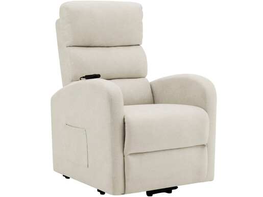 Relaxsessel HAJO mit Stoff Bezug in creme, elektronisch