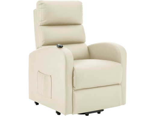 Relaxsessel HAJO mit Kunstleder Bezug in creme, elektronisch