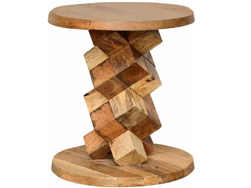 Beistelltisch BODO aus Mangoholz massiv im kubischen Design