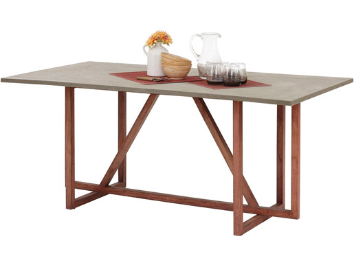 Esstisch BENN 180 cm Breite aus Mangoholz im Beton-Optik