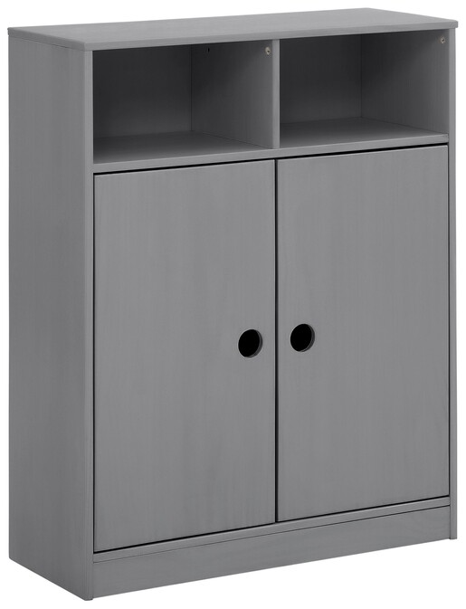 Kleiderschrank Allie Schrank mit 2 Türen aus Kiefer im Landhausstil in grau