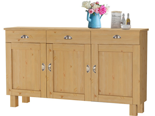 3-trg. Sideboard TILO aus Kiefer massiv in gebeizt geölt