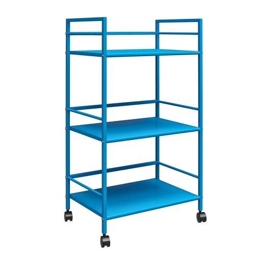 Rollwagen Cache aus Metall mit 3 Fächer, Breite 43 cm in blau