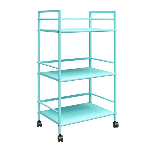 Rollwagen Cache aus Metall mit 3 Fächer, Breite 43 cm in mint