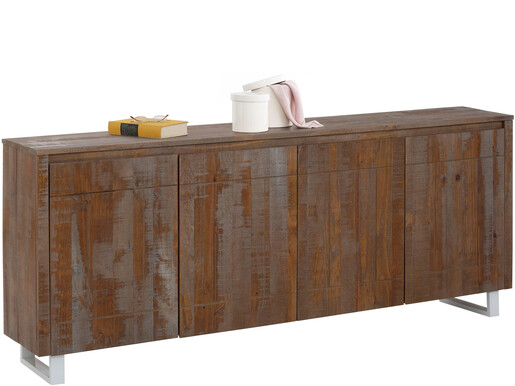 4-trg. Sideboard LEONA aus Kiefer Massivholz in braun