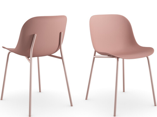 Stuhl Orca (Set, 2 St), Gestell aus Metall, Sitzschale aus Kunststoff, modern, Schalenstuhl in rose