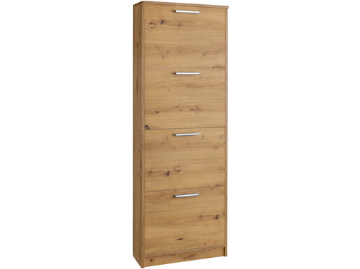 Schuhschrank BALAND mit 4 Klappen in eiche, Breite 55 cm