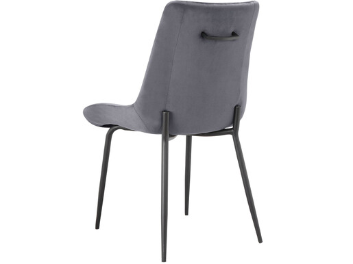 Esszimmerstuhl Merida (2 St), mit Griff im Rücken, Sitz und Rücken gepolstert, Sitzhöhe 48 cm in anthrazit Samt