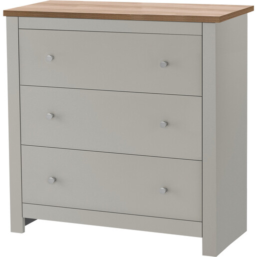 Kommode Eddie, Schubladenkommode mit 3 Schubladen, Landhaus, Breite 79 cm
